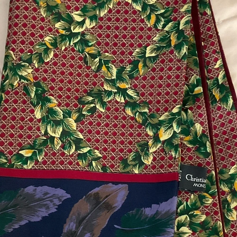 Rare Christian Dior Long Scarf Silk Twill and Wool Collectible EUC Late 1980s-90
